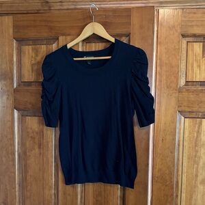 INC International Concepts Navy Blue Puff Sleeve Tee
